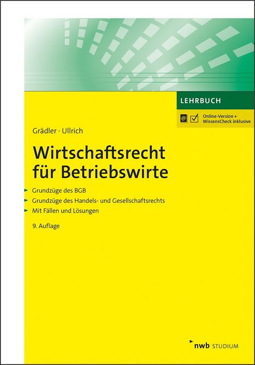 Produktbild: Wirtschaftsrecht f&uuml;r Betriebswirte