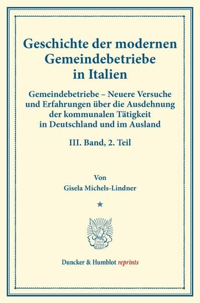 Produktbild: Geschichte der modernen Gemeindebetriebe in Italien.