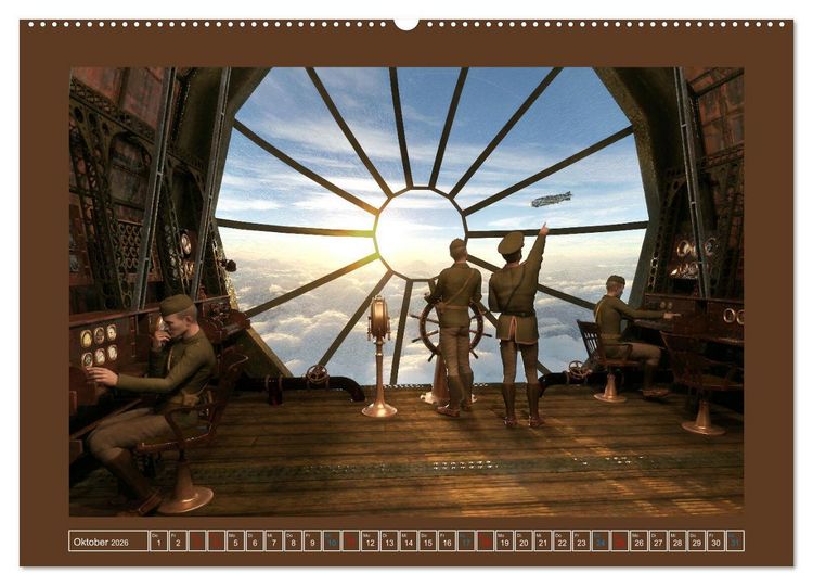 Produktbild: Steampunk Luftschiffe (hochwertiger Premium Wandkalender 2026 DIN A2 quer), Kunstdruck in Hochglanz
