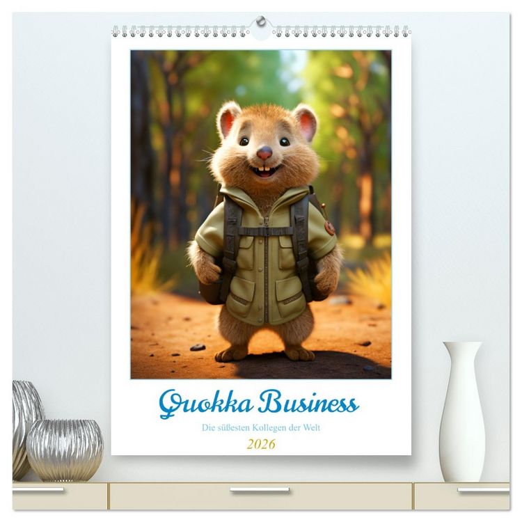 Produktbild: Quokka Business - Die s&uuml;&szlig;esten Kollegen der Welt (hochwertiger Premium Wandkalender 2026 DIN A2 hoch), Kunstdruck in Hochglanz