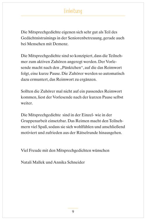 Produktbild: Mitsprechgedichte f&uuml;r Senioren