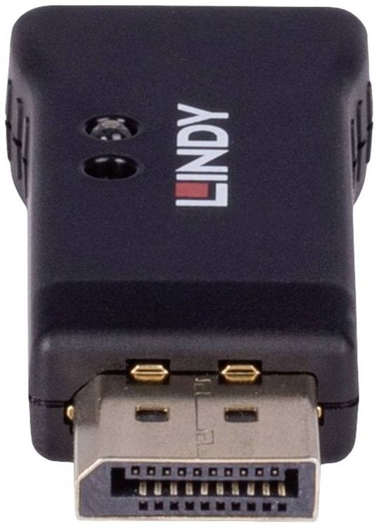 Produktbild: LINDY 32118 DisplayPort EDID Emulator [1x DisplayPort Stecker - 1x DisplayPort Buchse] Schwarz 4K UHD
