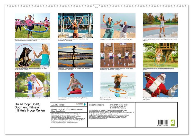 Produktbild: Hula-Hoop: Spa&szlig;, Sport und Fitness mit Hula Hoop Reifen (Wandkalender 2026 DIN A2 quer), CALVENDO Monatskalender