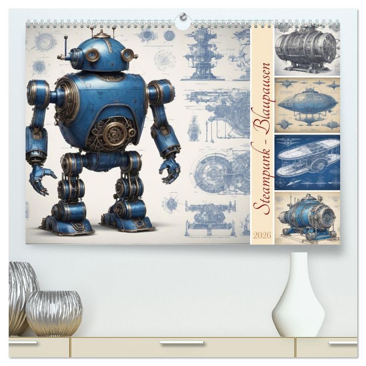 Produktbild: Steampunk - Blaupausen (hochwertiger Premium Wandkalender 2026 DIN A2 quer), Kunstdruck in Hochglanz
