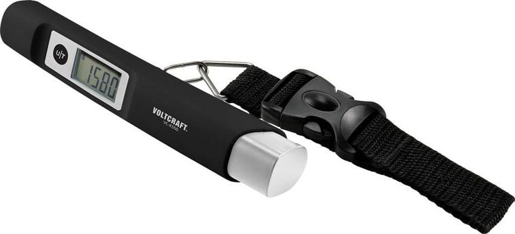 Produktbild: VOLTCRAFT VC-KS50 Kofferwaage VC-KS50 W&auml;gebereich (max.) 50 kg Ablesbarkeit 10 g dynamobetrieben Schwarz, Lichtgrau