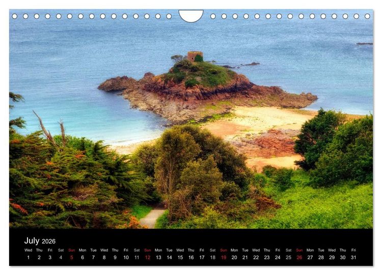 Produktbild: Jersey & Guernsey - Channel Islands (Wall Calendar 2026 DIN A4 landscape), CALVENDO 12 Month Wall Calendar