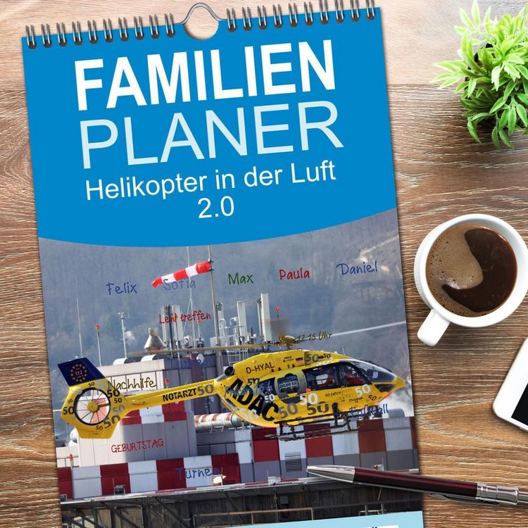Produktbild: Familienplaner 2026 - Helikopter in der Luft 2.0 mit 5 Spalten (Wandkalender, 21 x 45 cm) CALVENDO