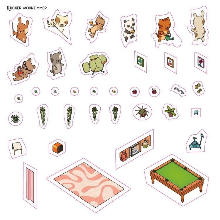 Produktbild: Mini-Sticker-Szenen - Cozy Mini-Homes I 3D-Sticker