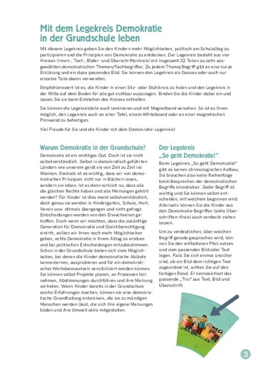 Produktbild: So geht Demokratie! Legekreis f&uuml;r die Grundschule in 10 Bildern