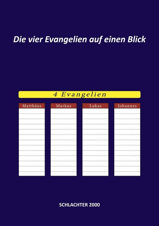 Produktbild: Die vier Evangelien auf einen Blick