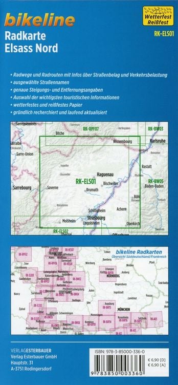 Produktbild: Radkarte Elsass Nord