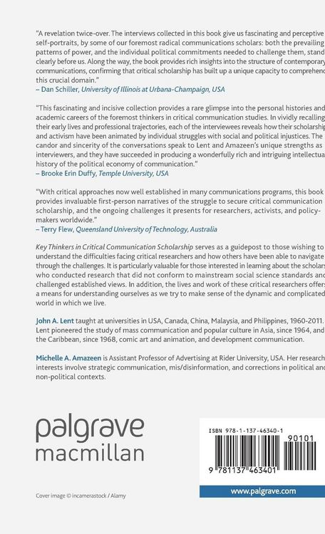 Produktbild: Key Thinkers in Critical Communication Scholarship