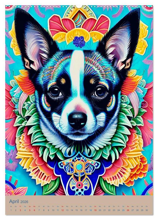 Produktbild: Chihuahuas. Kunstvolle Portr&auml;ts der kleinen Hunde (hochwertiger Premium Wandkalender 2026 DIN A2 hoch), Kunstdruck in Hochglanz