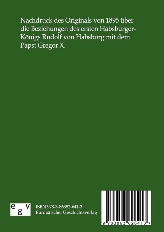 Produktbild: Die Beziehungen Rudolfs von Habsburg zu Papst Gregor X.