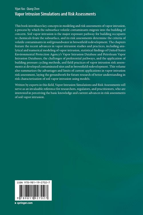 Produktbild: Vapor Intrusion Simulations and Risk Assessments