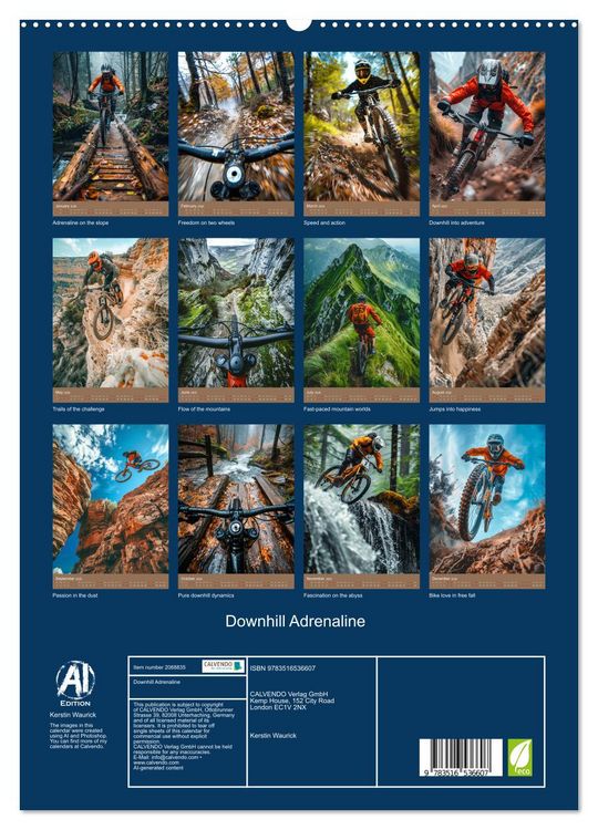 Produktbild: Downhill Adrenaline (High Quality Premium Wall Calendar 2026 DIN A2 portrait),CALVENDO 12 Month Wall Calendar