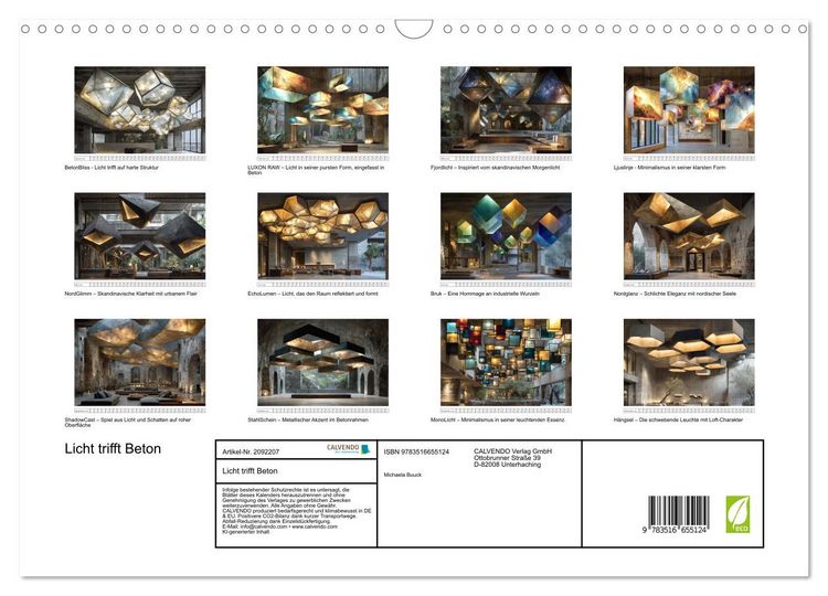 Produktbild: Licht trifft Beton (Wandkalender 2026 DIN A3 quer), CALVENDO Monatskalender