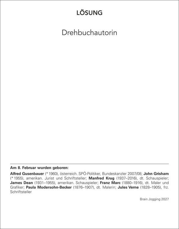 Produktbild: Brain Jogging Tagesabrei&szlig;kalender 2027 - Ged&auml;chtnis, Konzentration, Logik