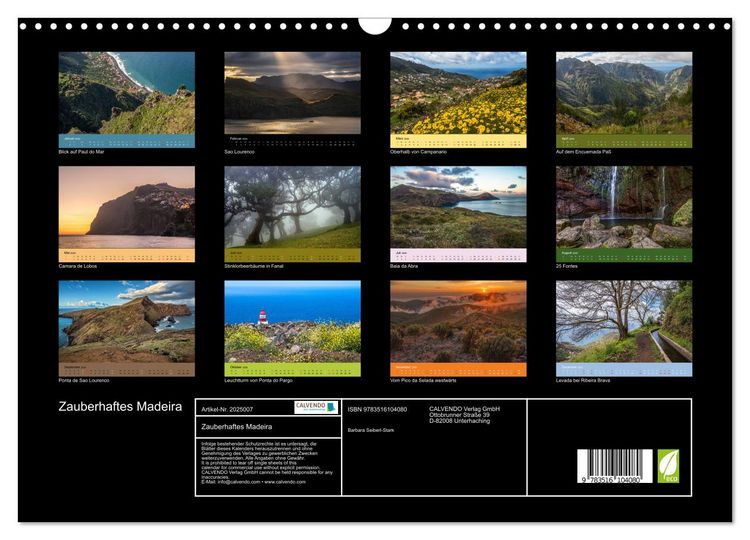 Produktbild: Zauberhaftes Madeira (Wandkalender 2026 DIN A3 quer), CALVENDO Monatskalender