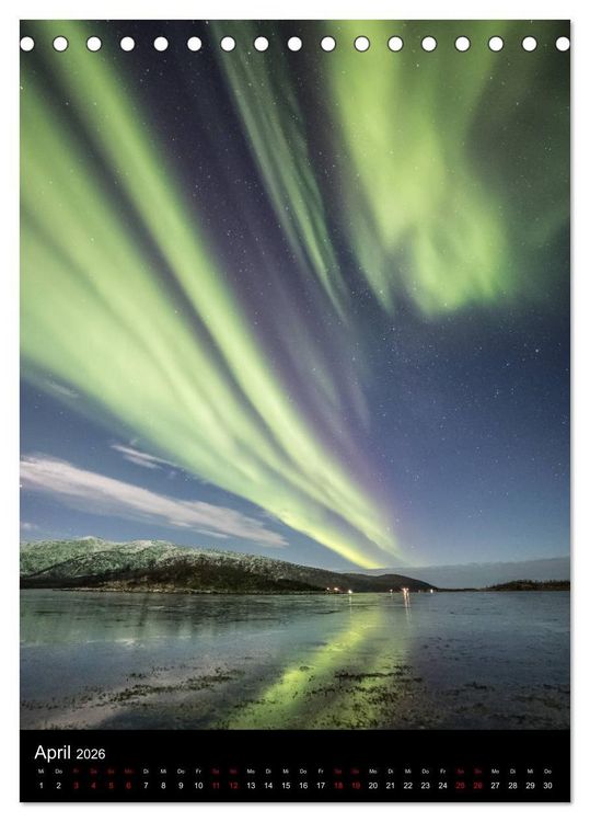 Produktbild: Nordlichtn&auml;chte (Tischkalender 2026 DIN A5 hoch), CALVENDO Monatskalender