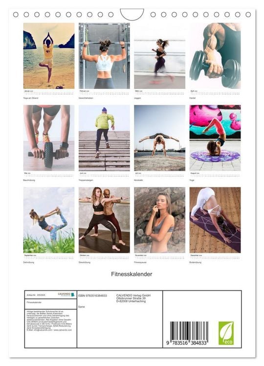 Produktbild: Fitnesskalender (Wandkalender 2026 DIN A4 hoch), CALVENDO Monatskalender