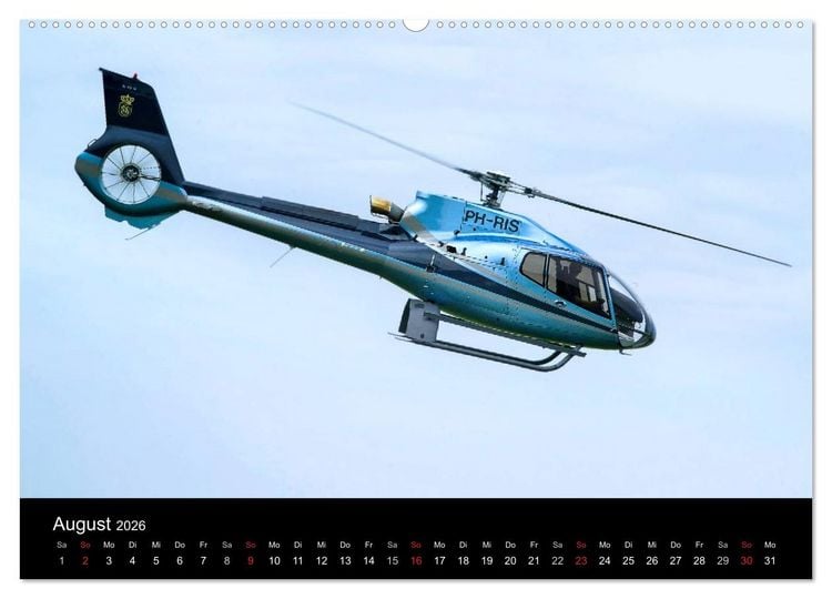 Produktbild: Helicopter 2026 (hochwertiger Premium Wandkalender 2026 DIN A2 quer), Kunstdruck in Hochglanz