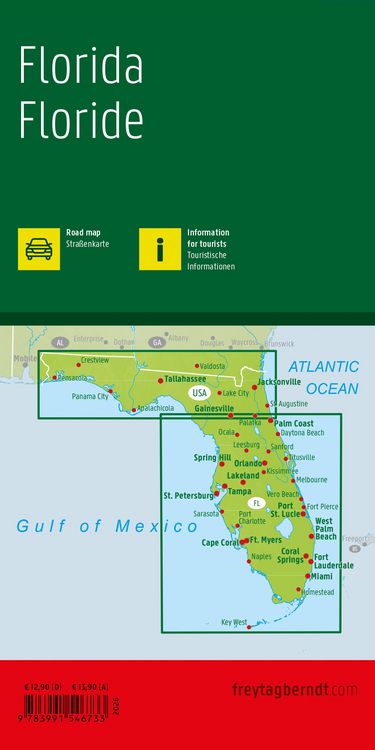 Produktbild: freytag & berndt Stra&szlig;enkarte Florida 1:500.000