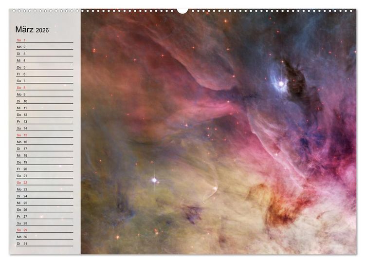 Produktbild: Universum. Farbenpracht der Gasnebel (hochwertiger Premium Wandkalender 2026 DIN A2 quer), Kunstdruck in Hochglanz