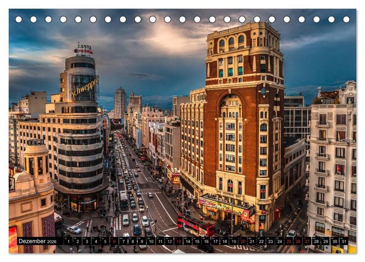 Produktbild: Metropole Madrid (Tischkalender 2026 DIN A5 quer), CALVENDO Monatskalender
