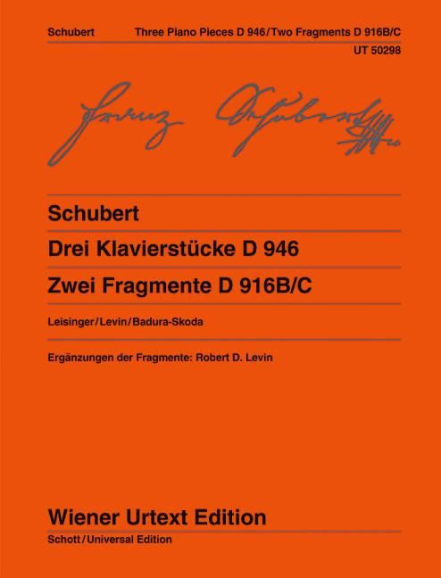 Produktbild: Drei Klavierst&uuml;cke D 946 und Zwei Fragmente D 916B/C