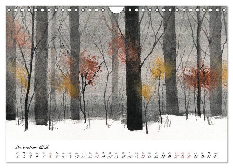Produktbild: Asiatische Tuschmalerei (Wandkalender 2026 DIN A4 quer), CALVENDO Monatskalender