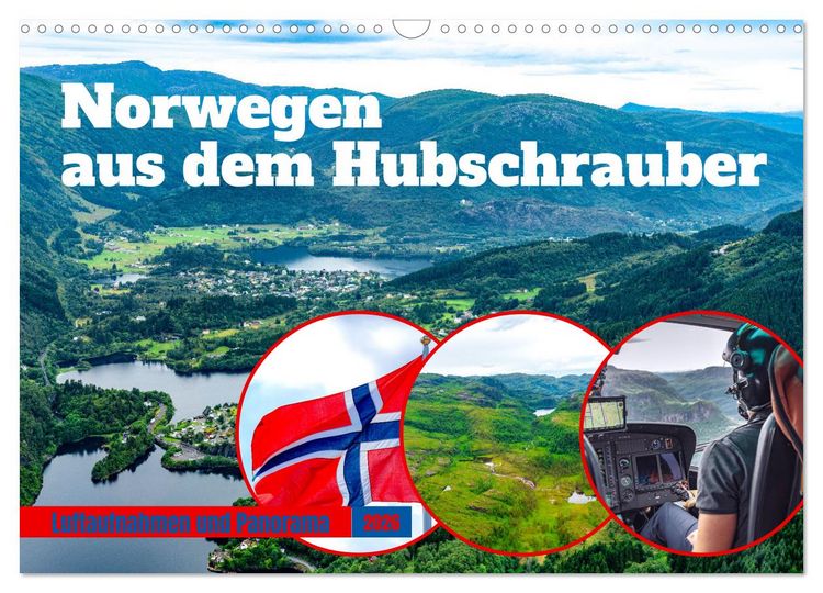 Produktbild: Norwegen aus dem Hubschrauber - Luftaufnahmen und Panorama (Wandkalender 2026 DIN A3 quer), CALVENDO Monatskalender