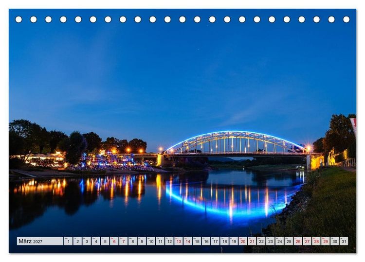 Produktbild: Die Obere Weser - von Hamel bis zur Porta Westfalica (Tischkalender 2027 DIN A5 quer), CALVENDO Monatskalender