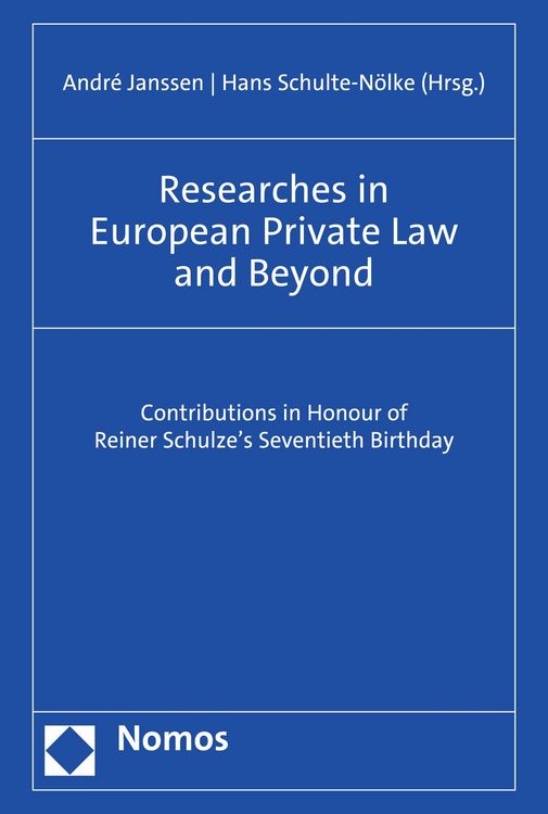 Produktbild: Researches in European Private Law and Beyond