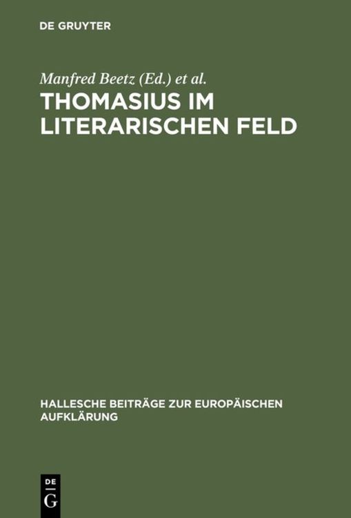 Produktbild: Thomasius im literarischen Feld