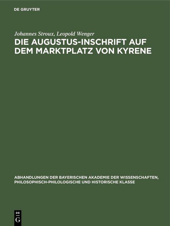 Produktbild: Die Augustus-Inschrift auf dem Marktplatz von Kyrene