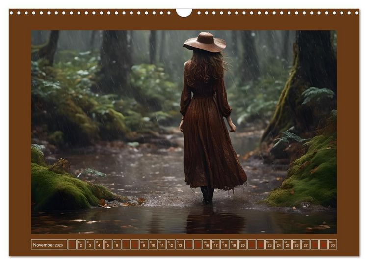 Produktbild: Regenzauber - Frauen im Wandel der Jahreszeiten (Wandkalender 2026 DIN A3 quer), CALVENDO Monatskalender