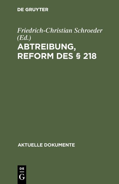 Produktbild: Abtreibung, Reform des &sect; 218