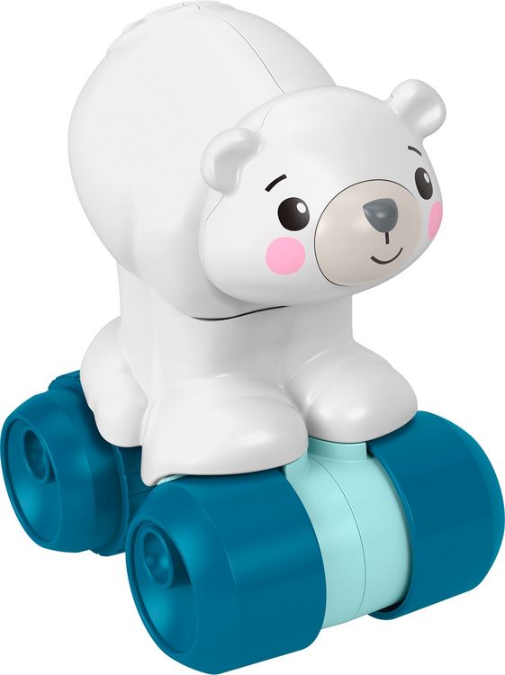 Produktbild: Fisher-Price Eisb&auml;r zum Hinterherkrabbeln, Aktivit&auml;tskrabbelspielzeug f&uuml;r Babys mit sensorischen Details