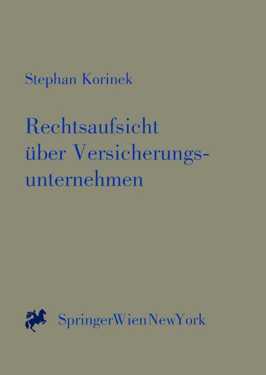 Produktbild: Rechtsaufsicht &uuml;ber Versicherungsunternehmen