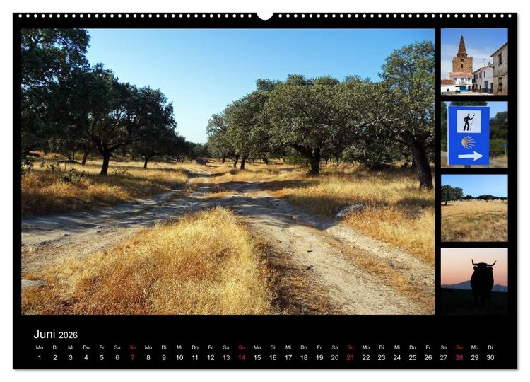 Produktbild: Via de la Plata - auf dem Jakobsweg von Sevilla nach Santiago (Wandkalender 2026 DIN A2 quer), CALVENDO Monatskalender