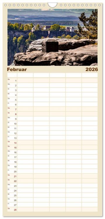 Produktbild: Familienplaner 2026 - Dresden und Elbsandsteingebirge mit 5 Spalten (Wandkalender, 21 x 45 cm) CALVENDO