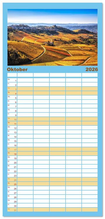 Produktbild: Familienplaner 2026 - Malerisches Stuttgart mit 5 Spalten (Wandkalender, 21 x 45 cm) CALVENDO