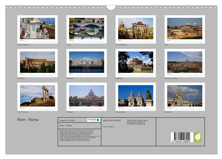 Produktbild: Rom - Roma (Wandkalender 2026 DIN A3 quer), CALVENDO Monatskalender