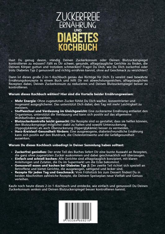 Produktbild: Zuckerfreie Ern&auml;hrung und Diabetes Kochbuch