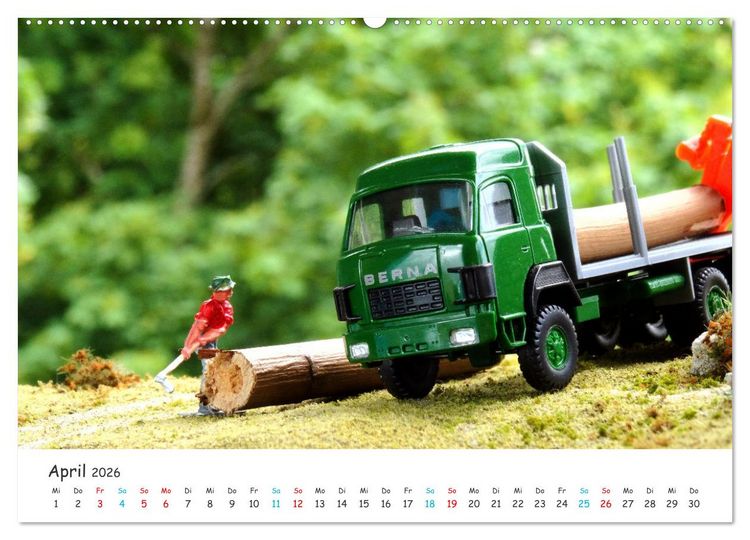 Produktbild: Autos auf der Modellbahn (Wandkalender 2026 DIN A2 quer), CALVENDO Monatskalender