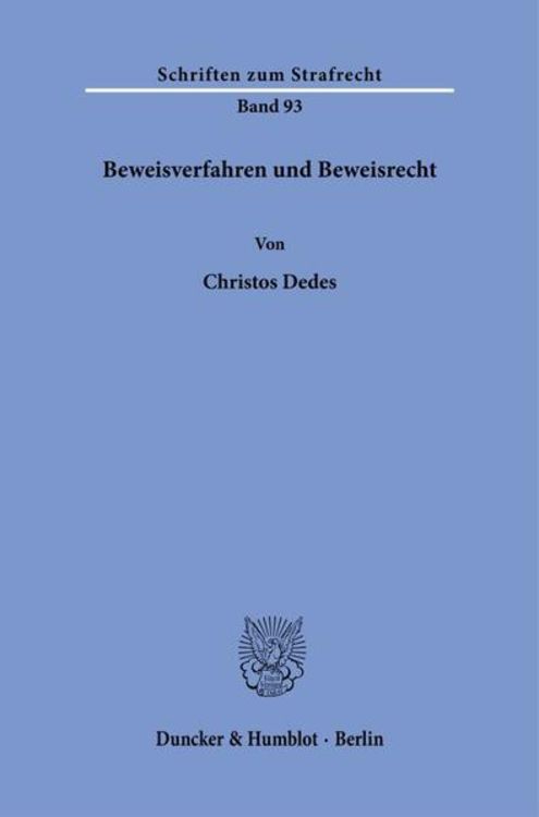 Produktbild: Beweisverfahren und Beweisrecht.