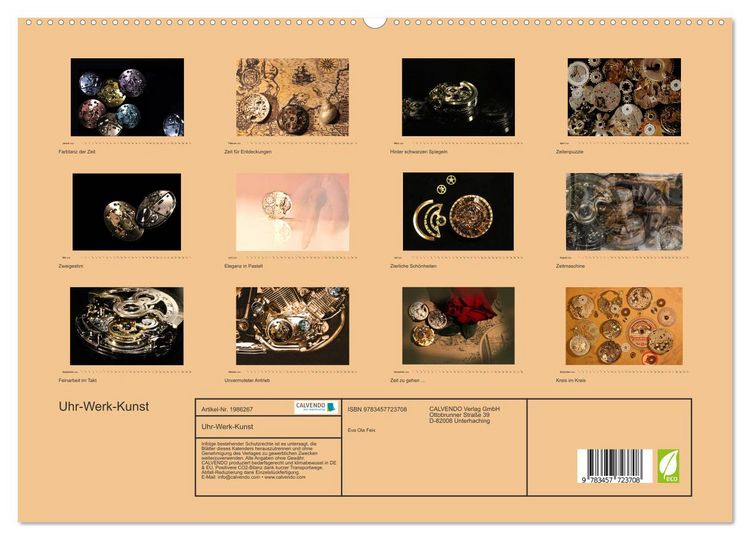 Produktbild: Uhr-Werk-Kunst (hochwertiger Premium Wandkalender 2026 DIN A2 quer), Kunstdruck in Hochglanz