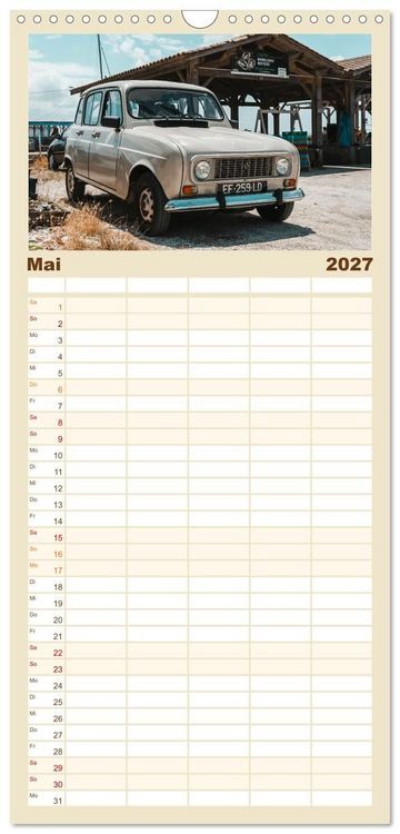 Produktbild: Familienplaner 2027 - Kultauto aus Frankreich - Renault 4 mit 5 Spalten (Wandkalender, 21 x 45 cm) CALVENDO