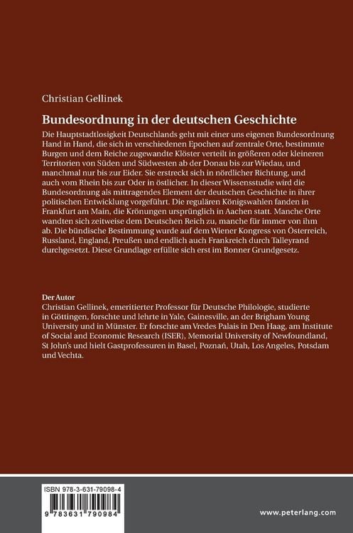 Produktbild: Bundesordnung in der deutschen Geschichte